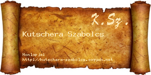 Kutschera Szabolcs névjegykártya